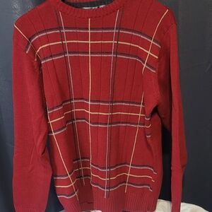 Men's Red Plaid Sweater